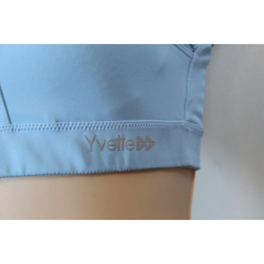 ✨2/$20 Yvette Power Cross Back Padded Sports Bra Light Blue Size Medium 6 H14336 - Picture 6 of 16